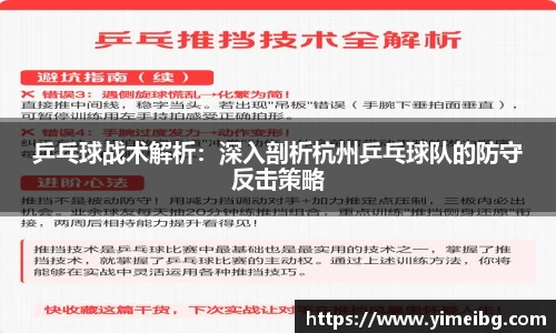 乒乓球战术解析：深入剖析杭州乒乓球队的防守反击策略